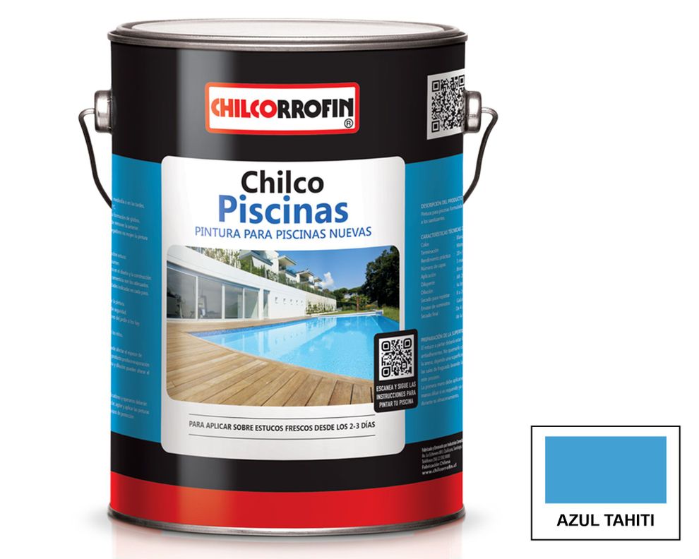 Pintura para piscina 1 galón chilco azul tahití satín chilcorrofin-0