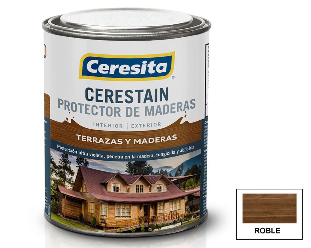 Protector de madera 1/4 galón cerestain roble mate ceresita-0