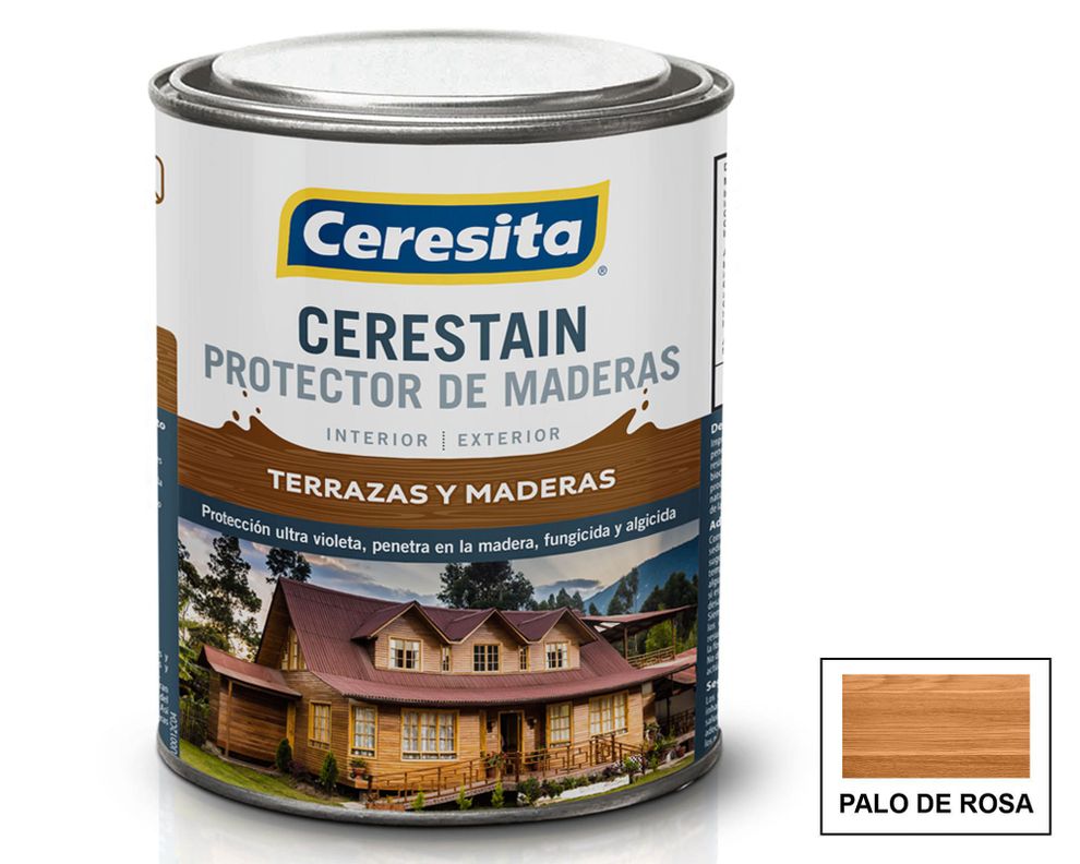 Protector de madera 1/4 galón cerestain palo rosa mate ceresita-0