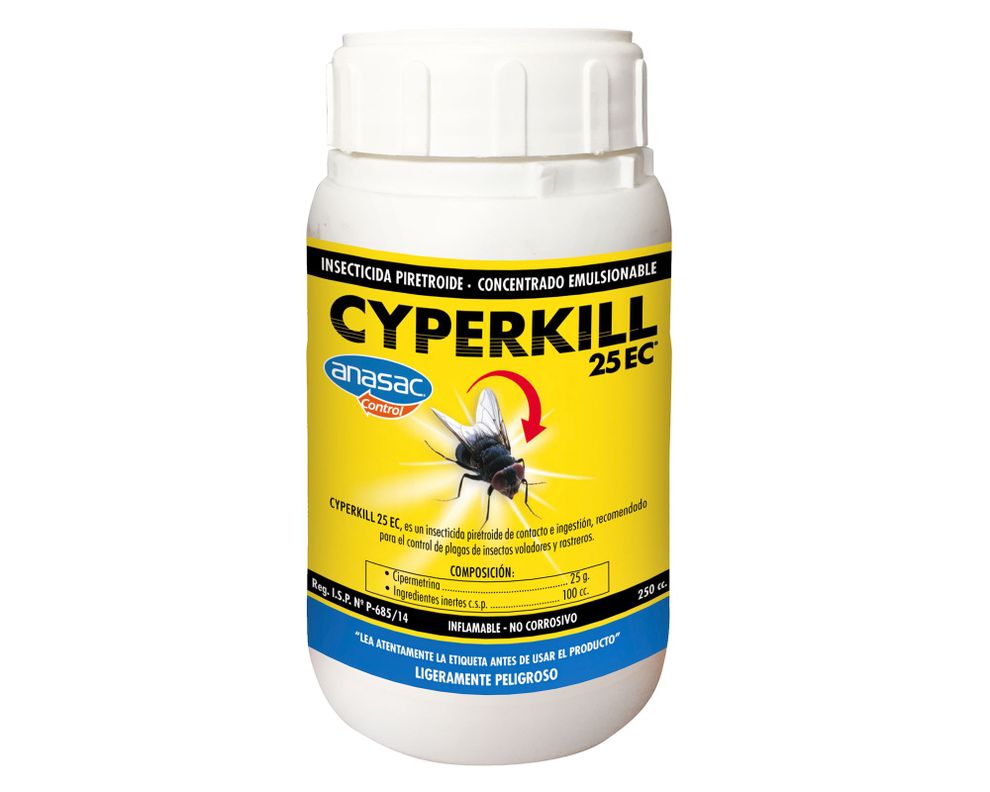 Plaguicida piretroide concentrado emulsionable 250 cc Cyperkill 25EC-0