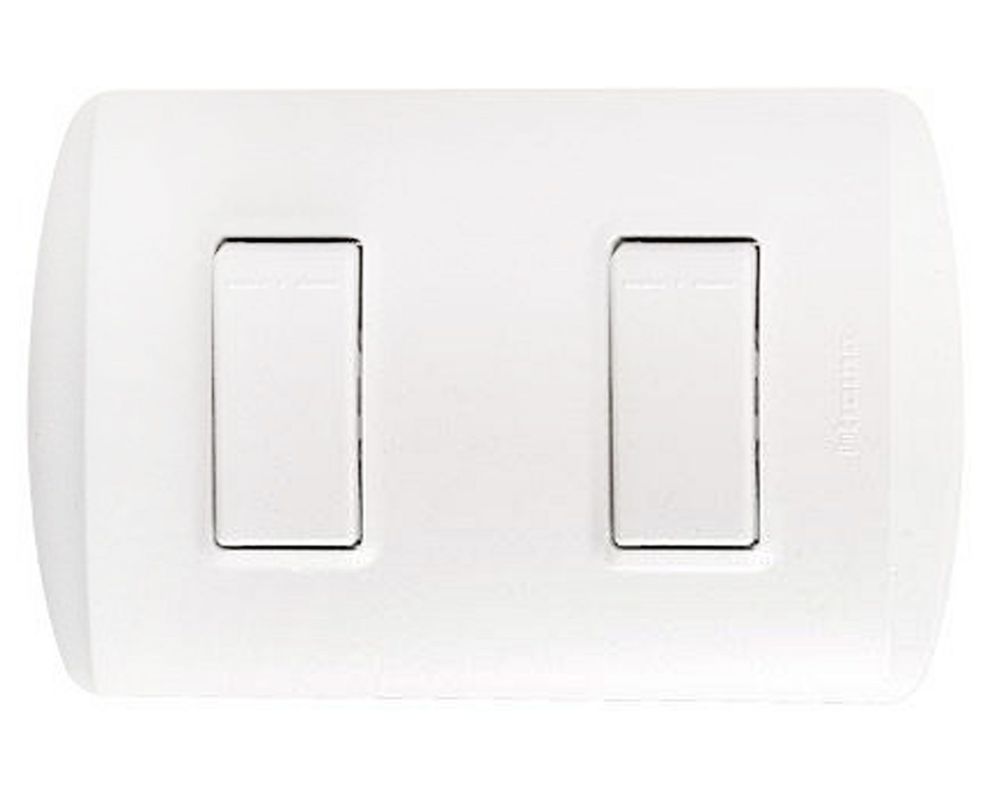 Interruptor doble embutido 10 a modus blanco Bticino-2