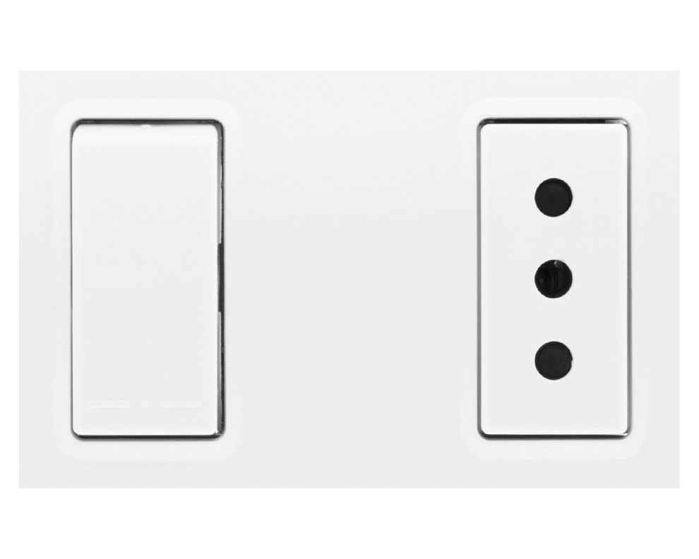 Interruptor+enchufe 9/12 modus blanco Bticino-1