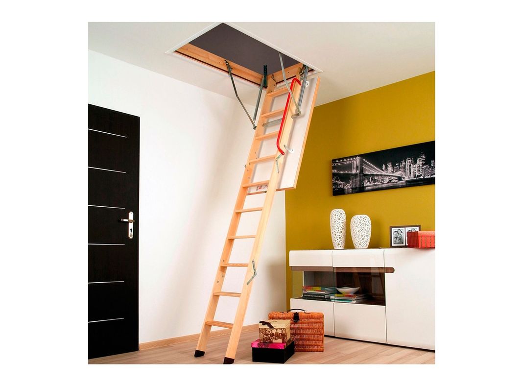 Escalera entretecho pino nórdico natural 70x120cm x 2.7 m Fakro-1