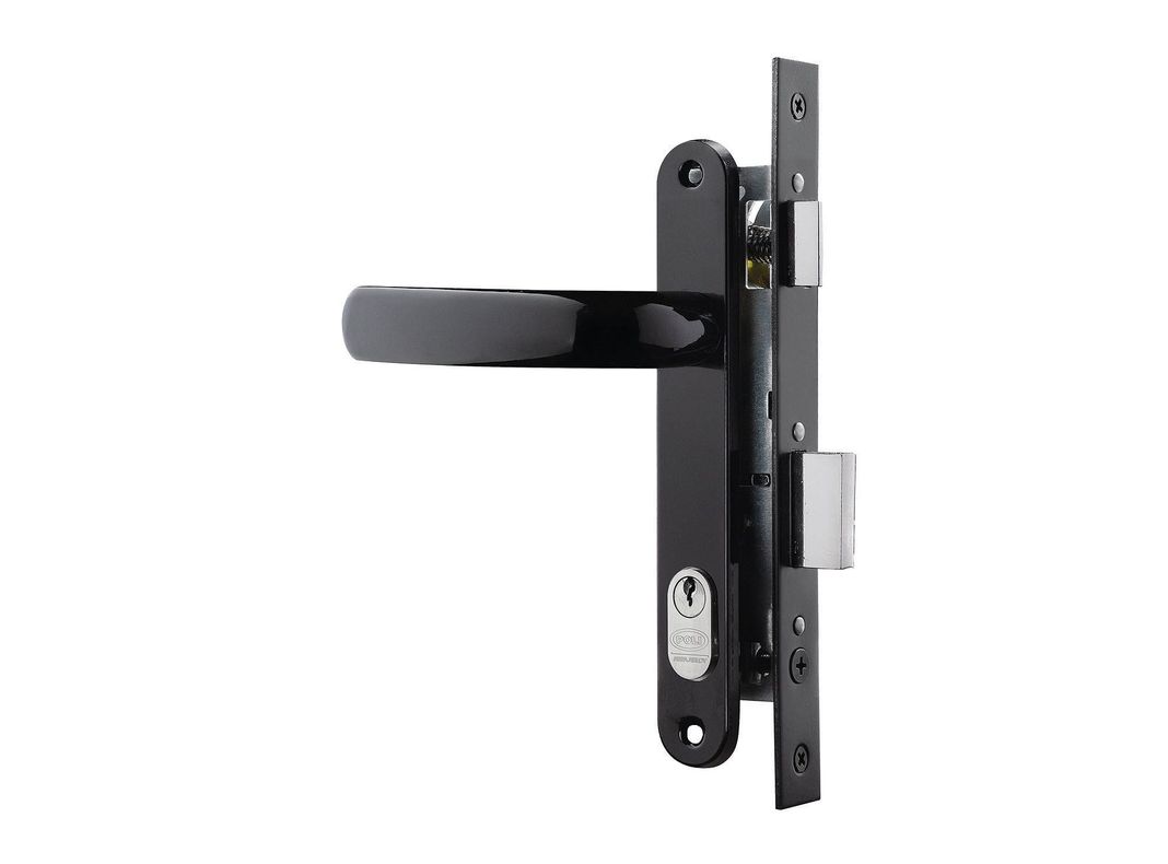Cerradura embutir manilla oficina negro Poli-0