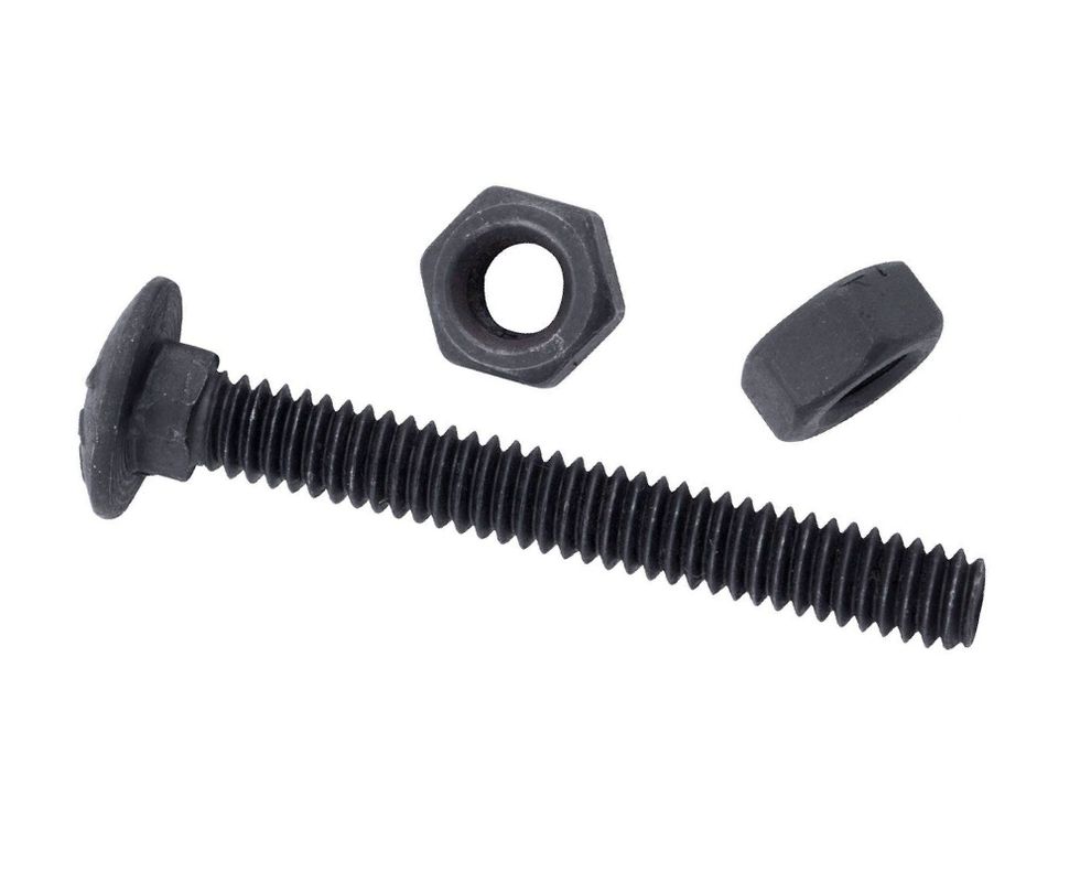 Perno coche 1/4 x 2'' pavonado + tuercas 4 unidades Imporper-0