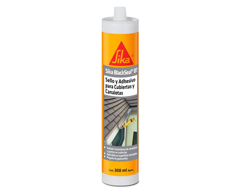 Tapagoteras techo asfáltico 300 ml Blackseal negro Sika-0