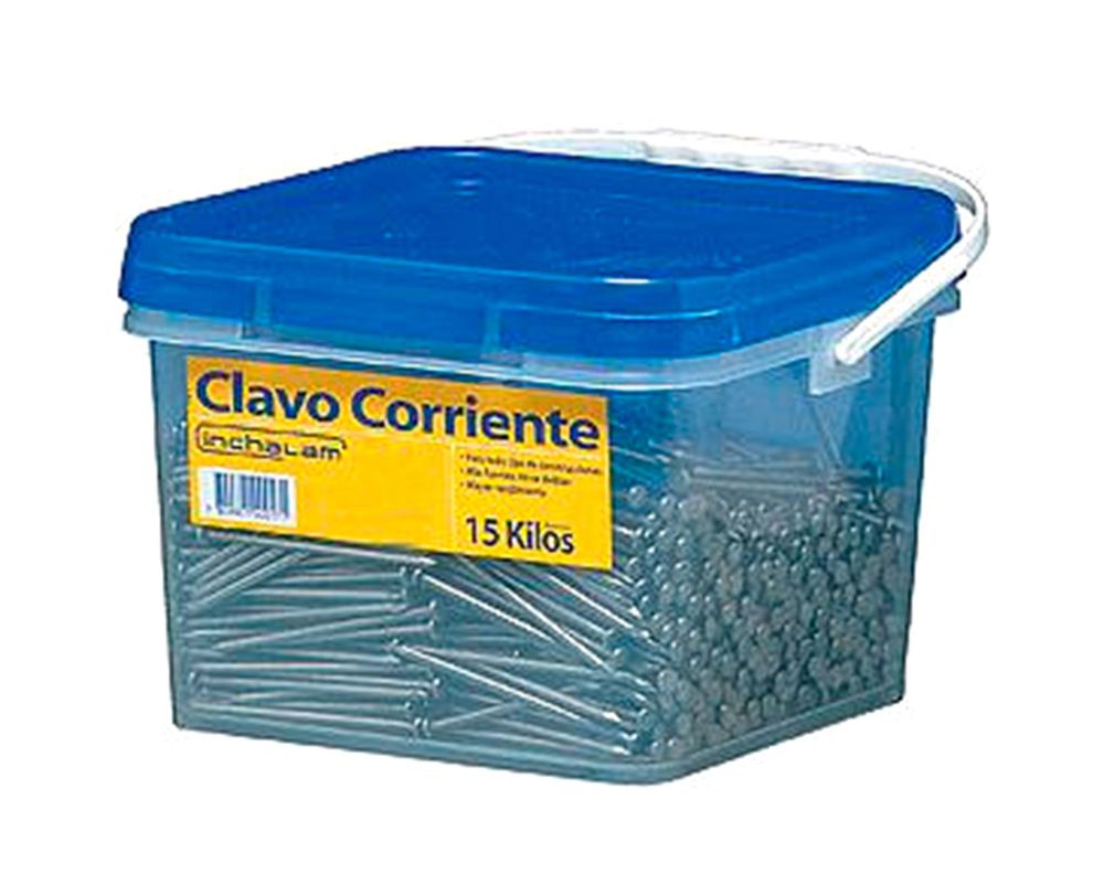 Clavo corriente 4''x 4,3 mm acero balde 15 kilos Inchalam-1