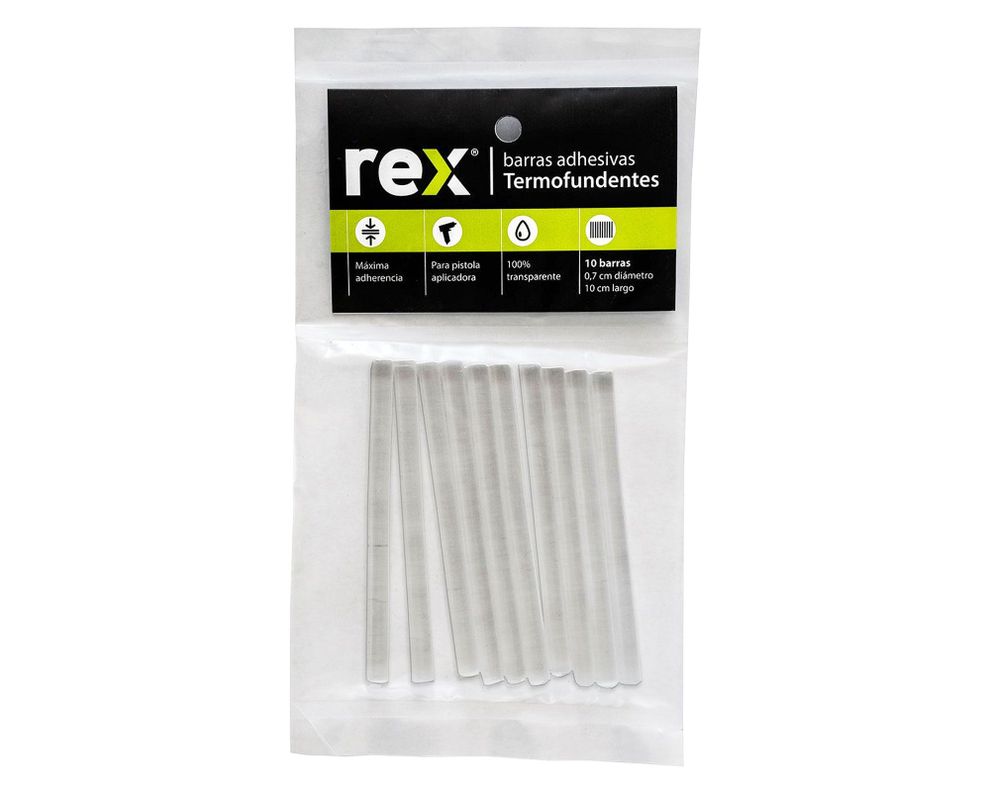 Silicona barra 0,7x30 cm 10 unidades Rex-2