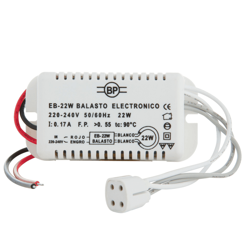 Ballast electrónico simple 22W Byp