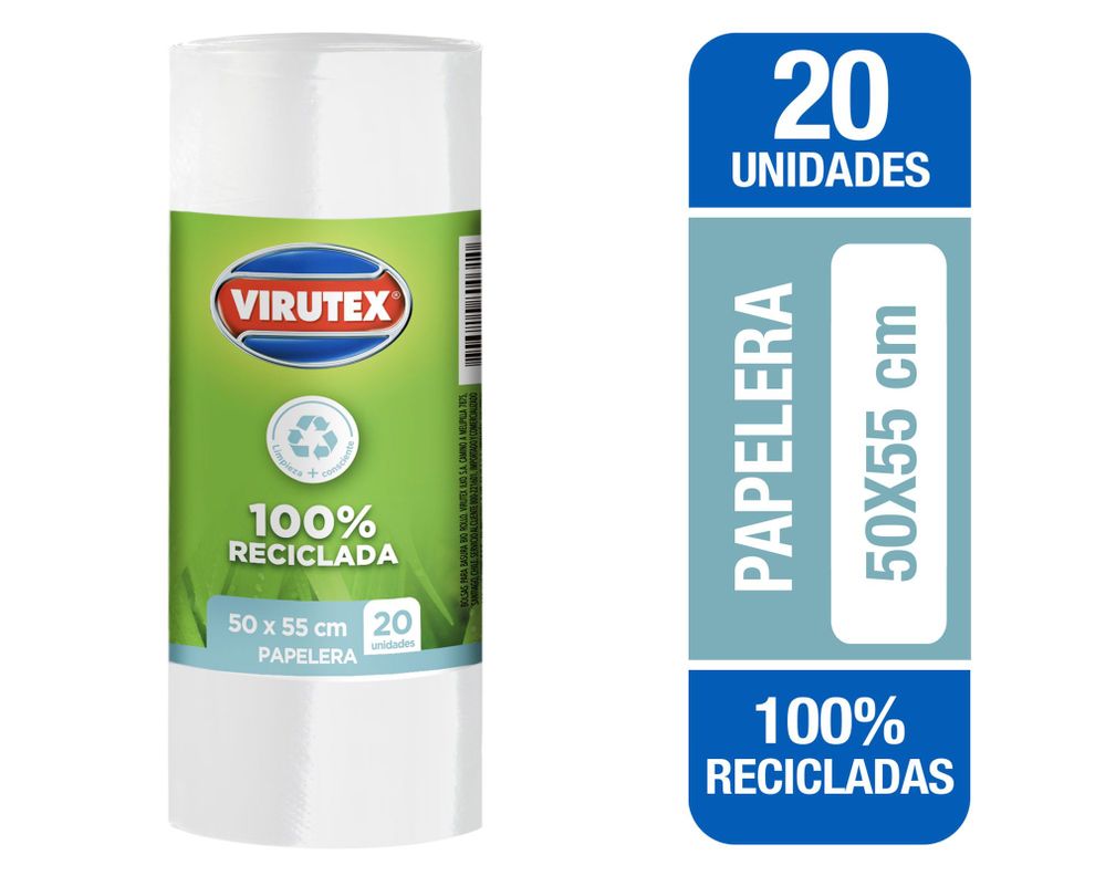 Bolsa basura blanca 50 x 55 cm 20 unidades Virutex-0