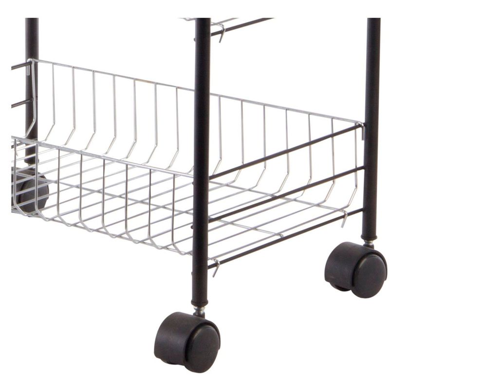 Carro 40.5 x 25 x 82 cm 4 canastos fijos acero cromado Cotidiana-7