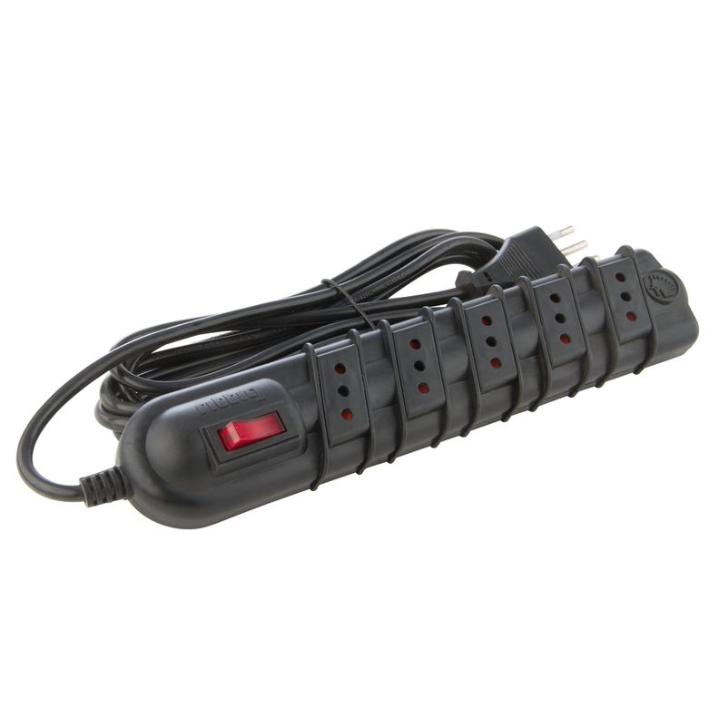 Alargador con interruptor 5 posiciones 3 m negro Rittig-0