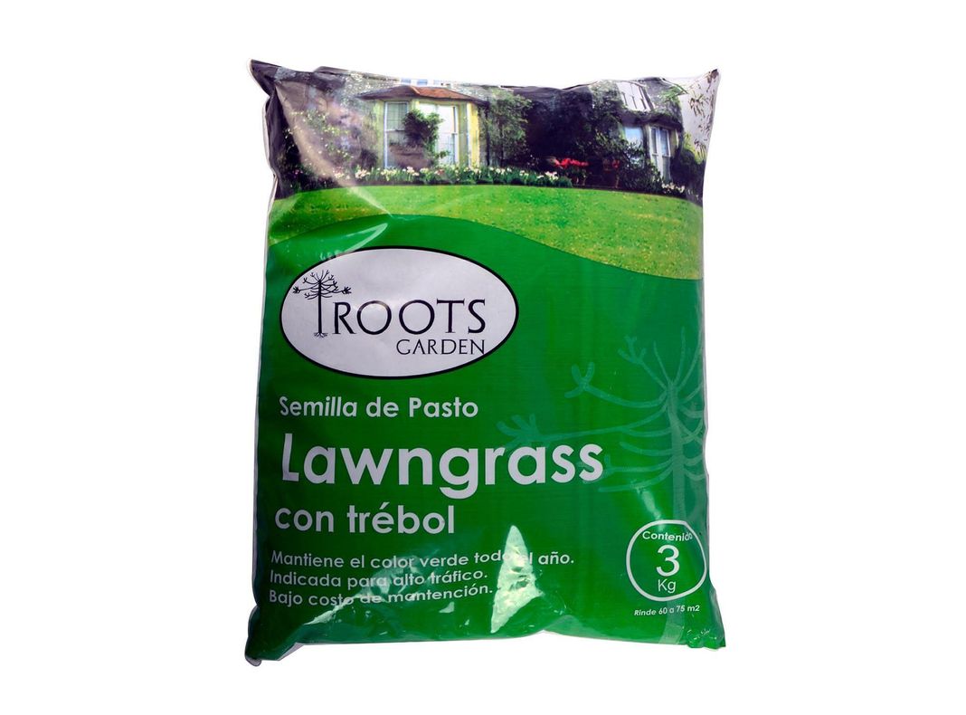 Semilla pasto lawngrass trébol corriente desinfectada 3 kilos Roots-0