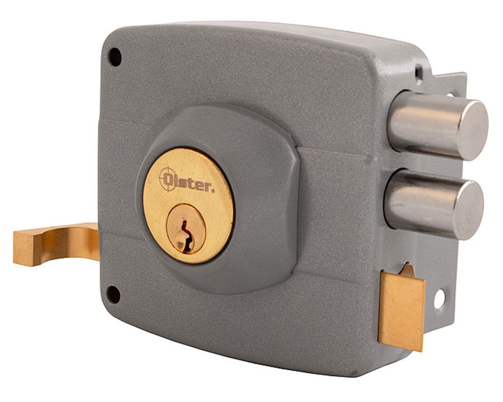 Cerradura sobreponer puertas de 30 a 50 mm 110 gris Oister-0
