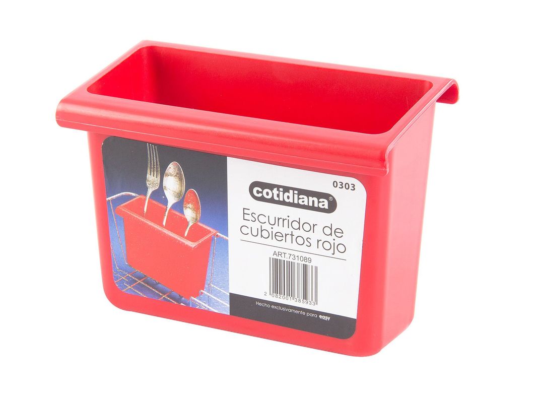 Escurridor cubiertos rojo Cotidiana-0