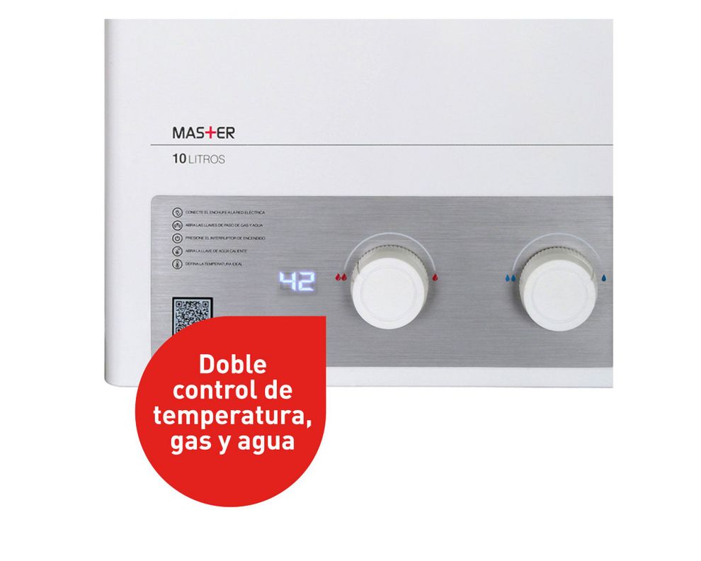 Calefont ionizado tiro forzado 10 litros gas licuado Master Splendid-1