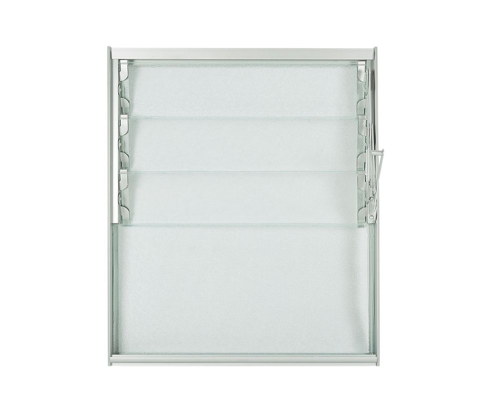 Ventana Aluminio 46x55 cm Corredera Curva Mate con Celosía-1