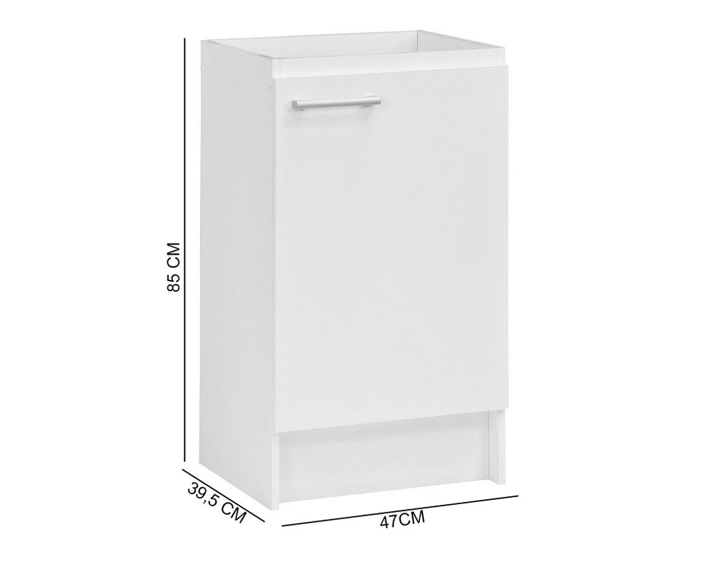 Mueble base lavaplatos 39,5 cm 1 puerta blanco Mobikit-4