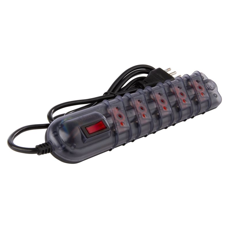 Alargador con interruptor 250 volt 2200 watts 5 posiciones 3 mt negro Rittig-0