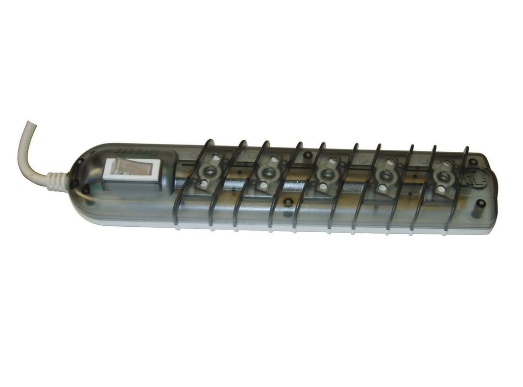 Alargador con interruptor 250 volt 2200 watts 5 posiciones 3 mt gris Rittig-0