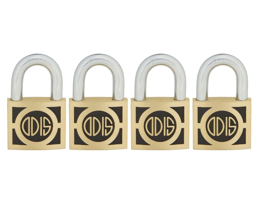 Pack 4 candados medio interior/exterior bronce 40mm S300 Odis-0