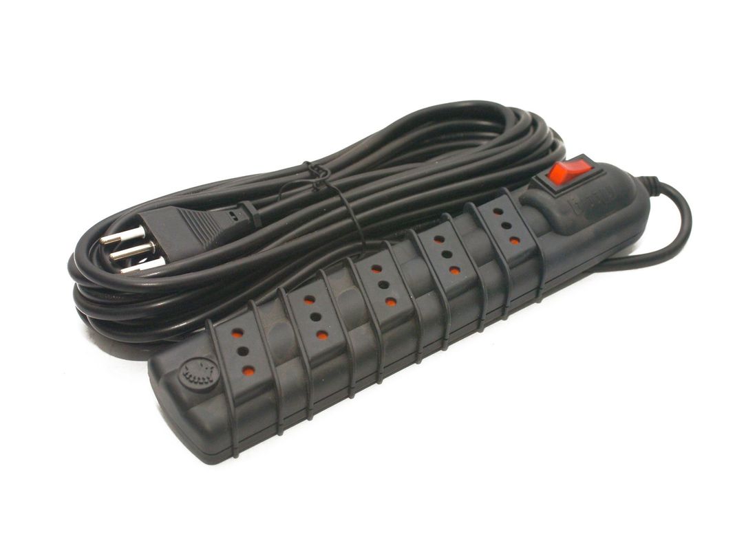 Alargador interruptor 5 posiciones 10 m negro Rittig-0