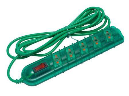 Alargador de Navidad con interruptor 5 posiciones 3 mt verde Rittig-0