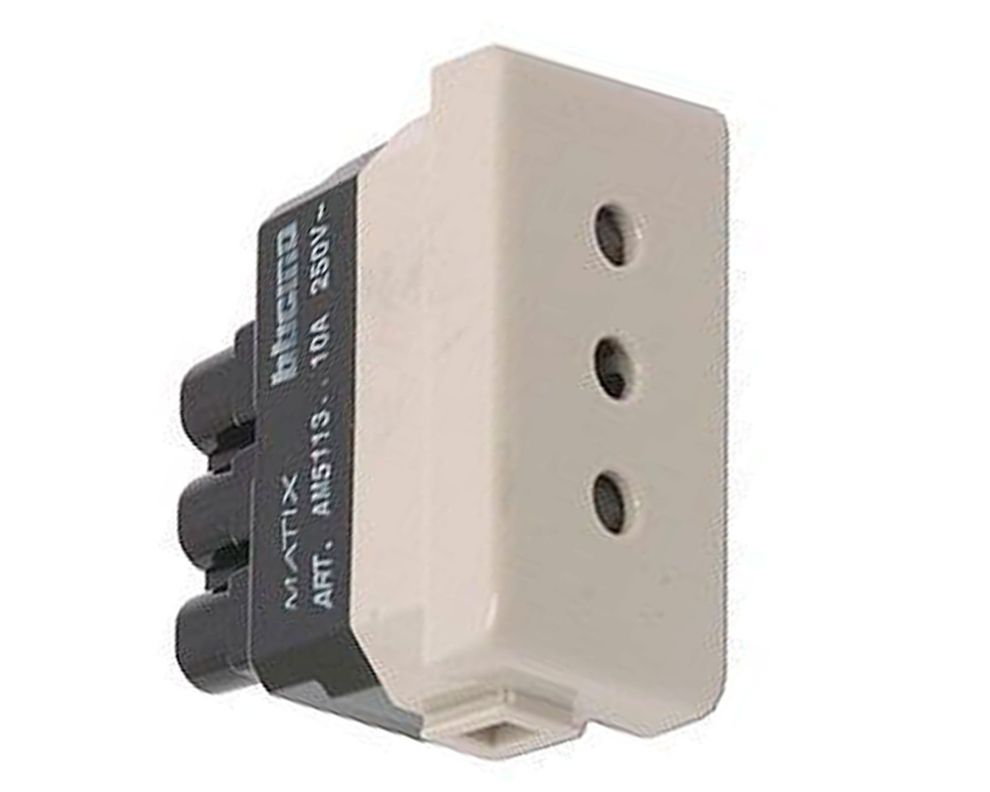 Modulo enchufe hembra 2 p+t 10 a matix beige Bticino-0