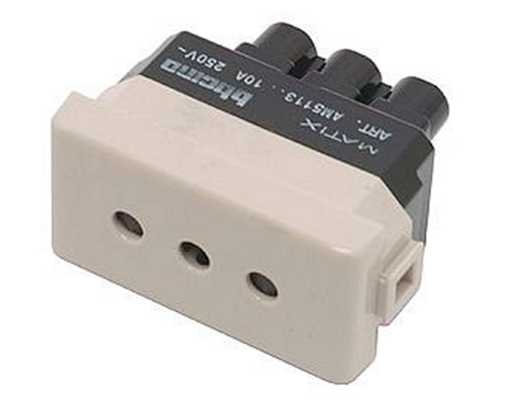 Modulo enchufe hembra 2 p+t 10 a matix beige Bticino-1