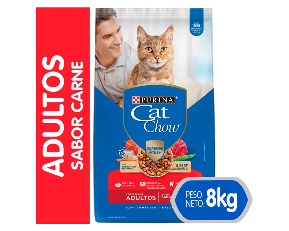 Alimento seco gato adulto carne 8 kg