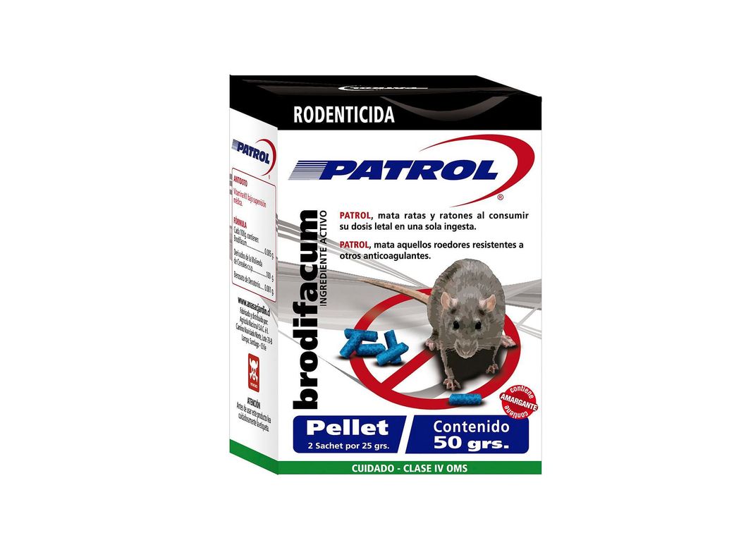 Rodenticida pellet brodifacum 50g Patrol-0