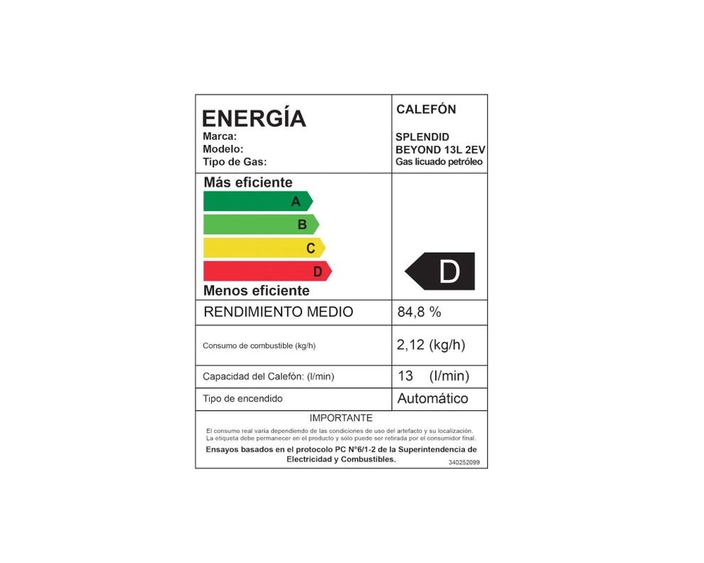 Calefont ionizado Beyond 13L 2EV GL 13 lt natural gas licuado-6