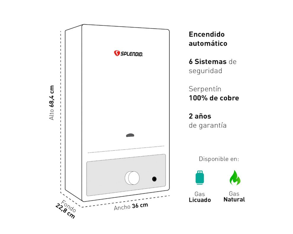 Calefont ionizado Beyond 13L 2EV GL 13 lt natural gas licuado-4