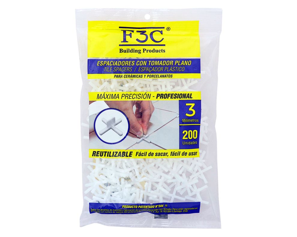Espaciador con tomador 3 mm 200 unidades F3C-3