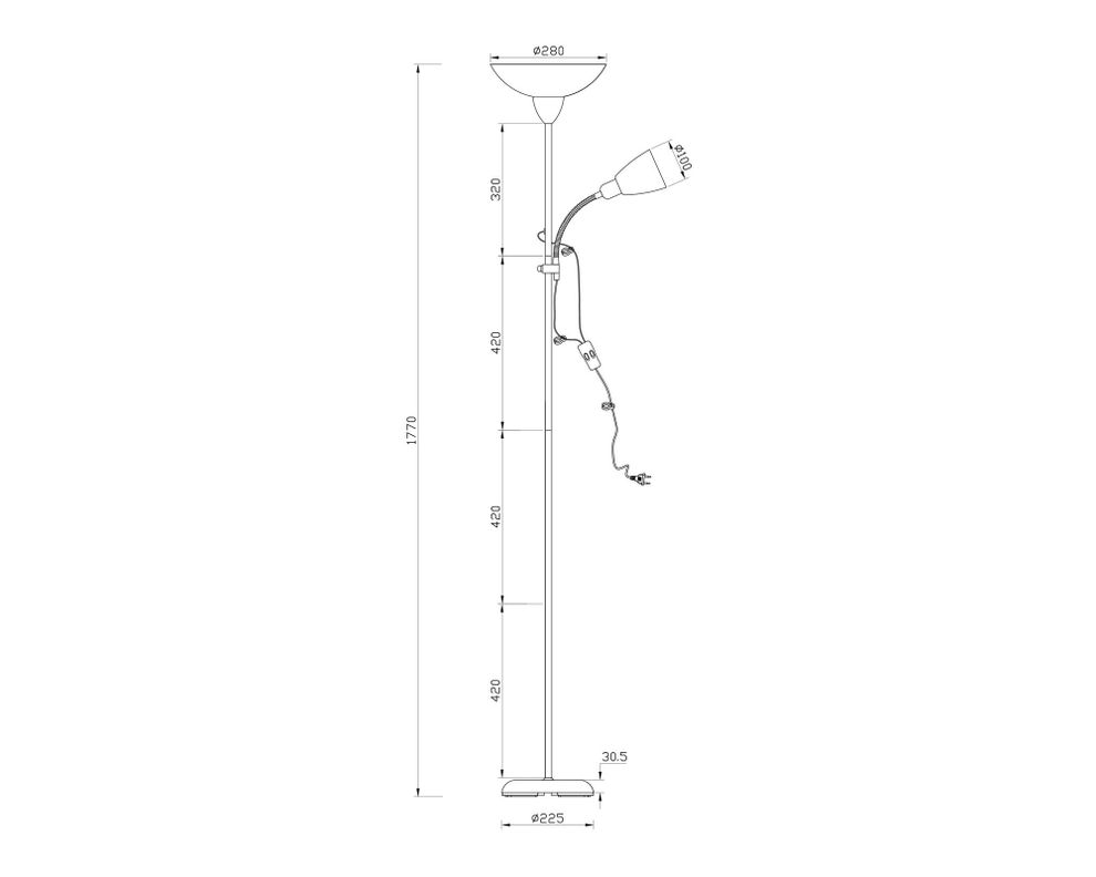 Lámpara pie 2L E14 E27 CL-3300G-1 satín Abitare-1