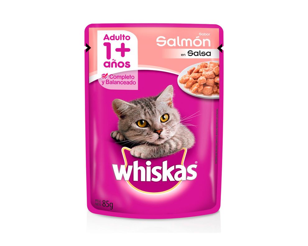 Alimento húmedo gato 85 gr salmón Whiskas-0