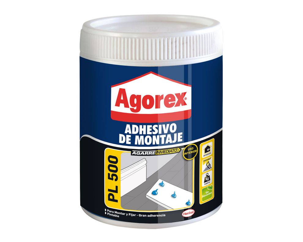 Adhesivo de montaje 800 gr PL 500 blanco Agorex-0