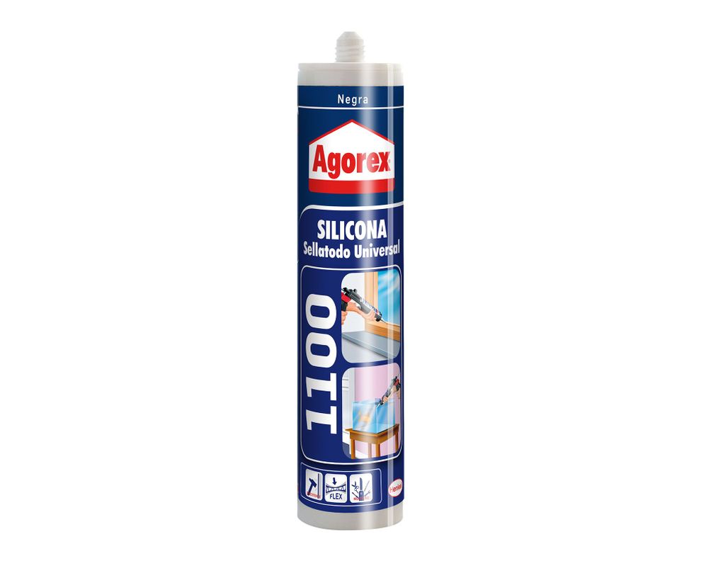 Silicona 300 ml 1100 negro Agorex-0