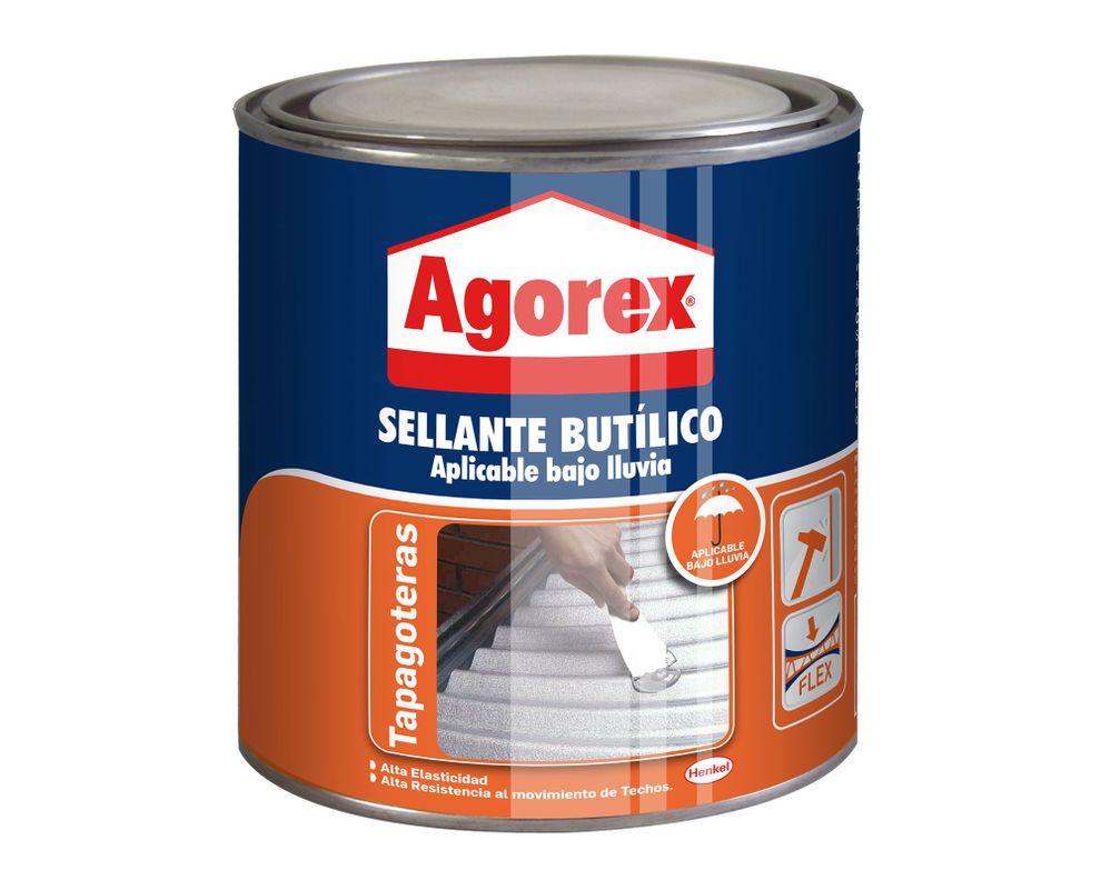 Sellador butilico 900 gr Tapagoteras gris Agorex