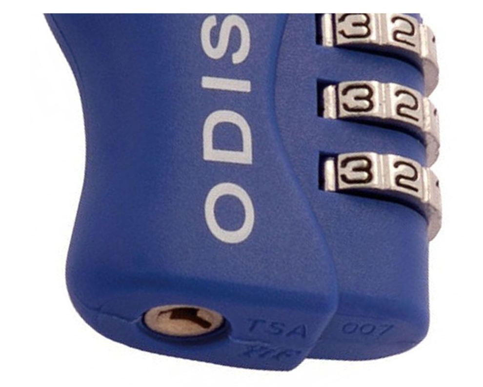 Candado TSA viajero con clave 3 diales 30mm azul Odis-3