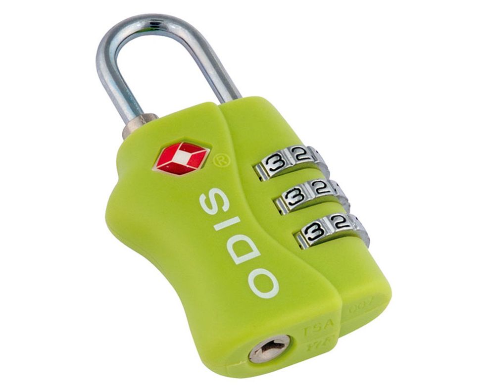 Candado TSA viajero con clave 3 diales 30mm verde Odis-1