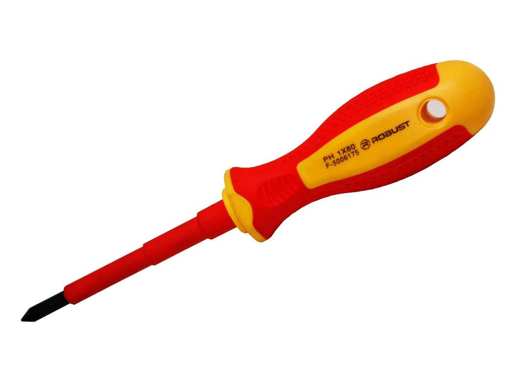 Destornillador punta cruz PH1 80 mm electricista 1000V Robust-0