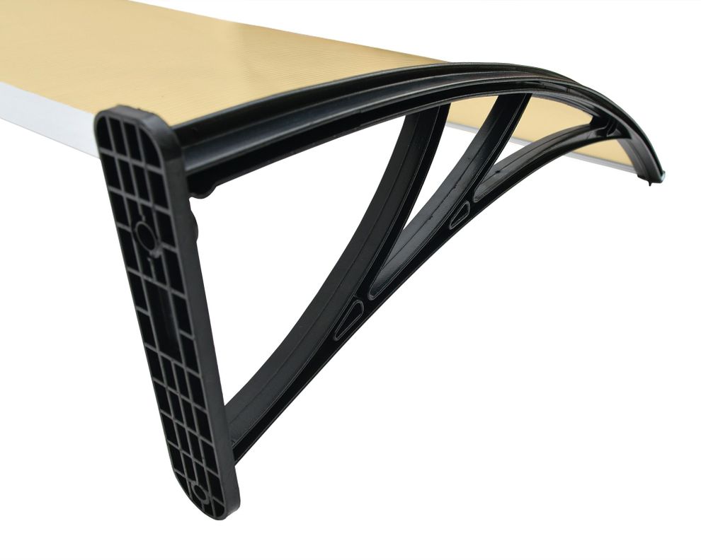Alero listo protección policarbonato bronce Curvo 100x105 cm-2