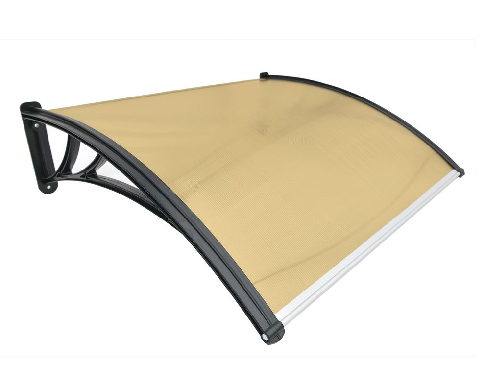 Alero listo protección policarbonato bronce Curvo 100x105 cm-4