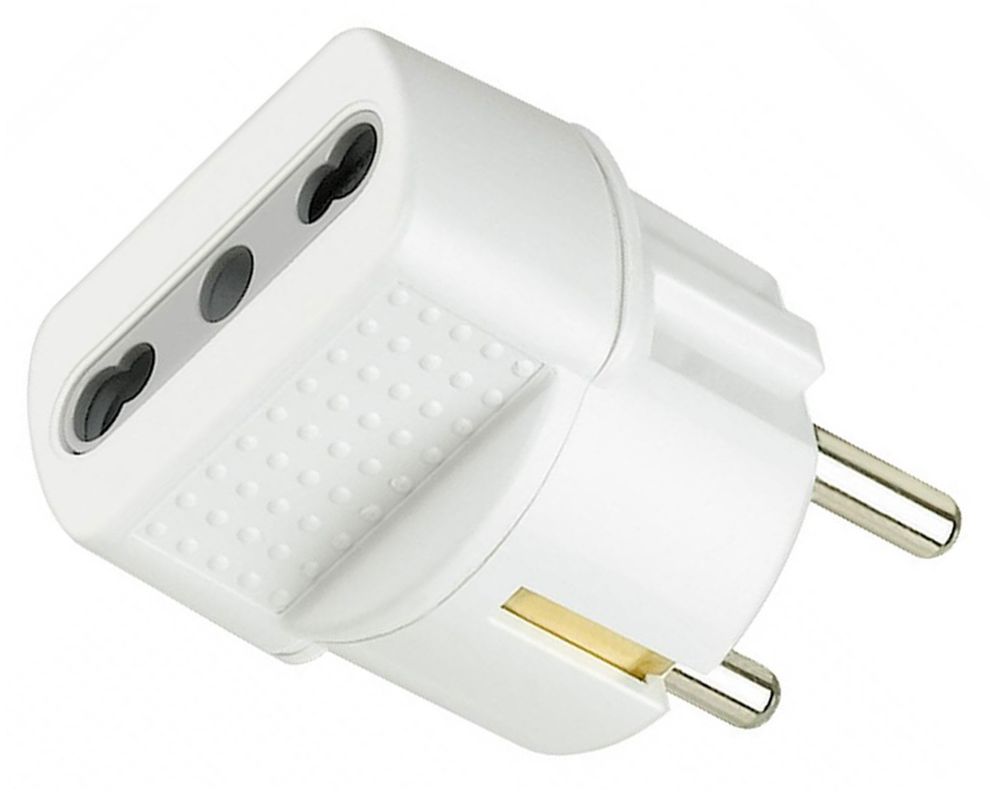 Adaptador duplex schuko 16a Bticino