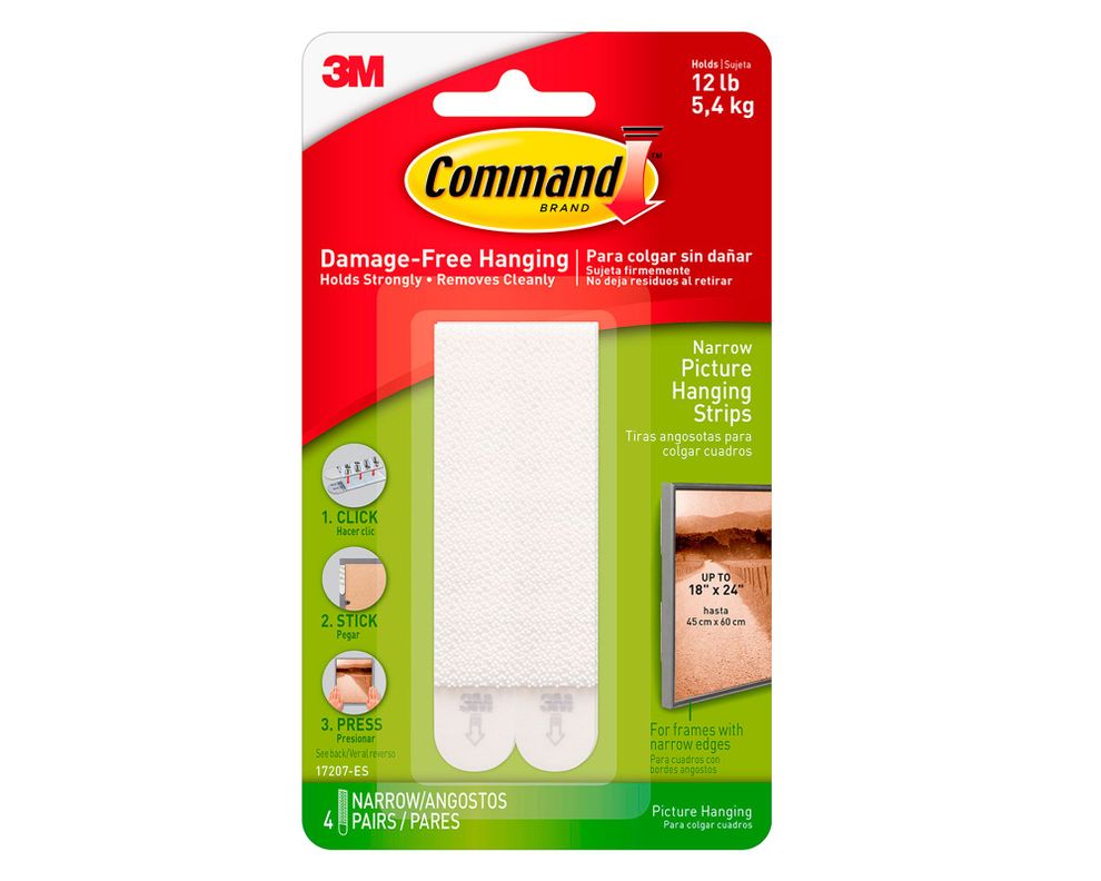 Tiras para colgar cuadros Delgado 4 pares blanco Command-5