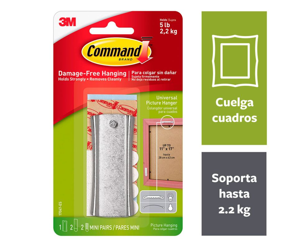 Colgador para cuadros plata Command-1
