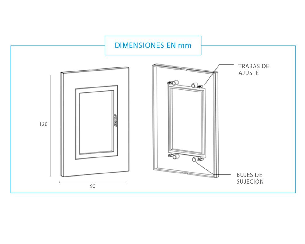 Placa 3 módulos Modular plata Kalop-3