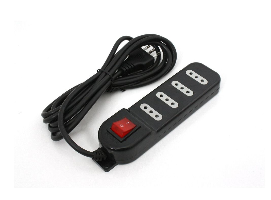 Alargador interruptor 4 posiciones 3 m negro Macrotel-0