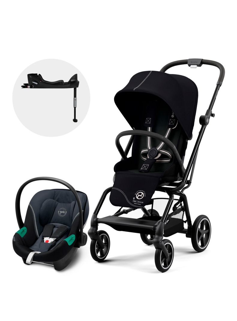 Coche Eezy S Twist Plus SLV Negro y Silla Aton S2